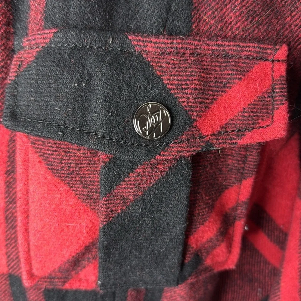 Sean John Black Red Buffalo Plaid  Wool Jacket size 1X